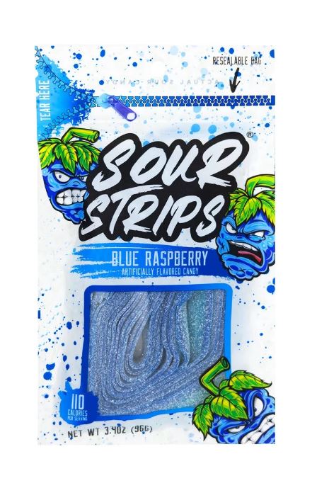 Sour Strips Blue Raspberry 96g