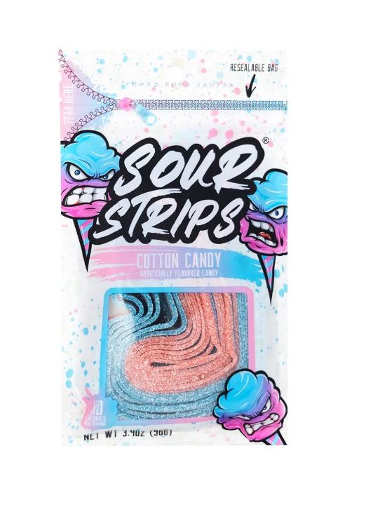 Sour Strips Cotton Candy 96g