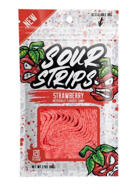 Sour Strips Strawberry 96g