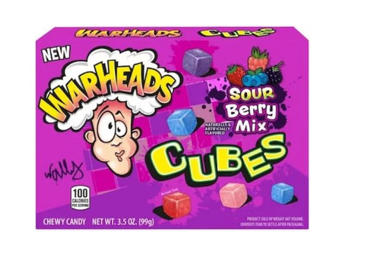 Warheads Cubes Sour Berry Mix Theatre Box 99g