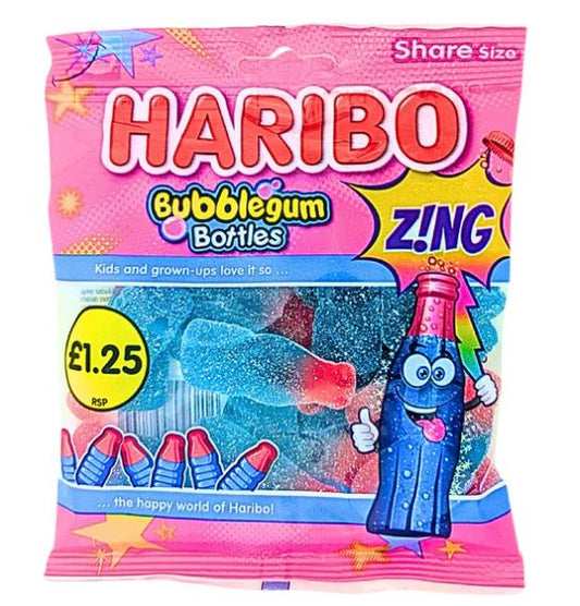 Haribo Fizzy Bubblegum Bottles UK - 140g Regular price $4.99