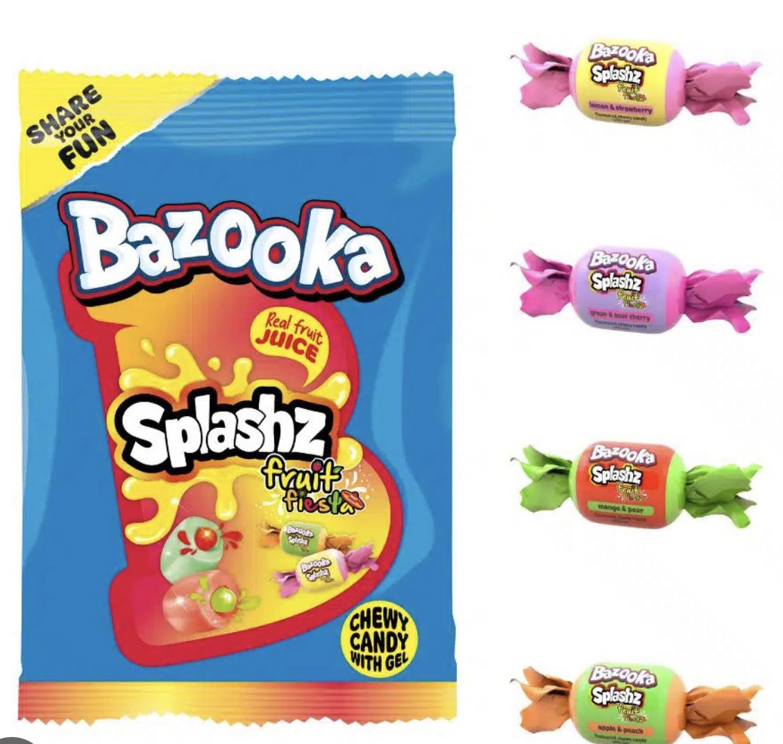 Bazooka Splashz Fruit Fiesta 120g